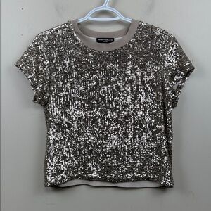 GENERATION LOVE sequin crew neck t shirt medium
